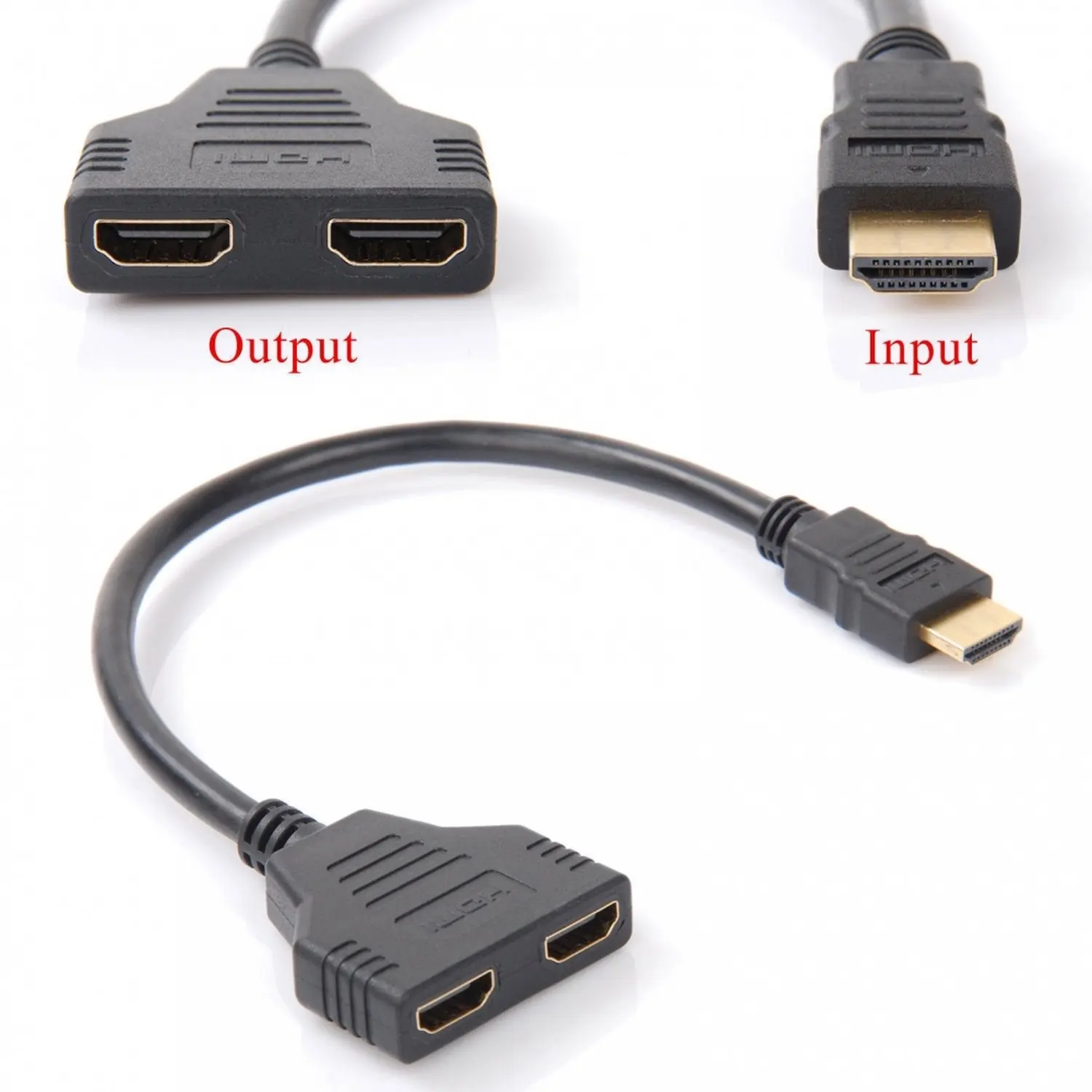 Адаптер HDMI папа к 2 Женский выход тянет hdmi выхода 1 сплиттер кабеля|Кабели HDMI| |