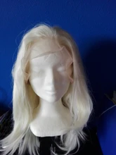 Golden Beauty-pelucas frontales de encaje para mujer, pelo sintético liso Rubio, sin enredos, fibra resistente al calor, Cosplay