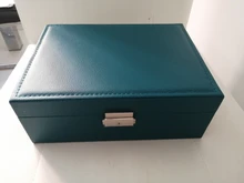 Caja de almacenamiento de joyas de cuero PU, embalaje multifunción portátil de estilo europeo con cajón, regalo de invierno