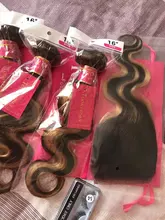 Destacar de la onda del cuerpo de mechones con cierre P4/27 Ombre 30 pulgadas de la onda del cuerpo 3 4 mechones con HD de cierre de encaje marrón extensiones de cabello humano mechones