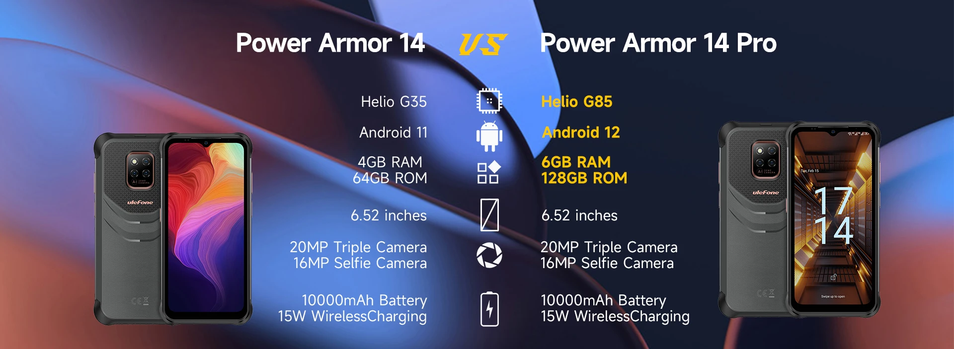 Ulefone Power Armor 14 Pro Rugged Phone 10000mAh Android 12 Waterproof Smartphone 128GB  5G/2.4GWLAN WirelessCharging NFC Global motorola moto g cell phone