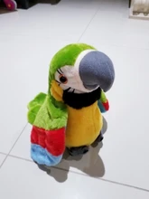 Peluche de loro parlante eléctrico para niños, juguete de peluche de pájaro parlante con alas que se repiten, regalo para niños