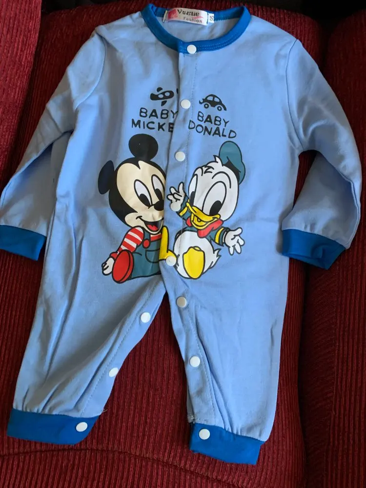 Disney Baby Boy Clothes Cotton Baby Rompers Mickey Rouaps Bebe Cartoon