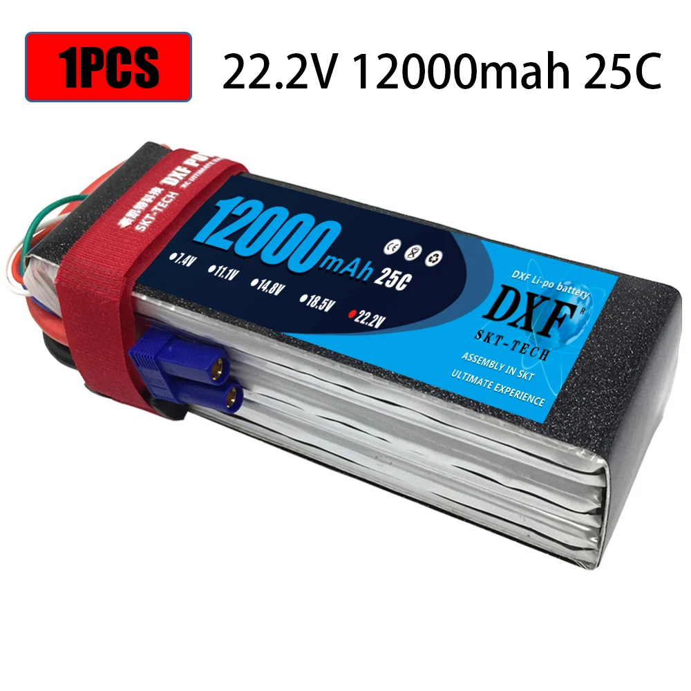 DXF 22,2 V 6S 12000MAH 25C-50C Lipo батарея RC AKKU Bateria для самолета вертолета лодки FPV дрона БПЛА