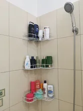 Organizer Rack Shelves Wall-Storage Showers Stainless-Steel Metal Kitchen Fitted Punch-Free-Firm