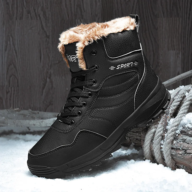 

Men Winter Boots Warm Shoes 2019 New High Quality Snow Boots Outdoor Warm Plush Winter Shoes Botas De Hombre Men Plush Boots