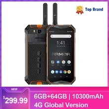 Ulefone Armor 3WT прочный телефон, 5,7 дюймов, водонепроницаемый, 6 ГБ, 64 ГБ, 10300 мАч, 21 МП, четыре ядра, Android 9,0, NFC, 4G, глобальная версия смартфона