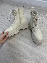 COOTELILI-Botines de punta redonda con cremallera y cordones para mujer, zapatos de moda, antideslizantes, con tacón de 5,5 cm, 2020