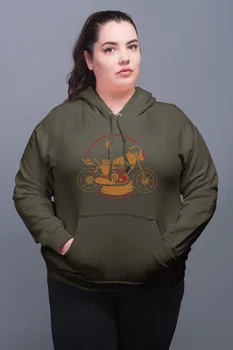 

Angemiel Wear Night Motorcycle Green Women 'S Hooded Sweatshirt