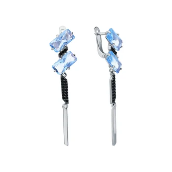 

Silver earrings with nanocrystal and Topaz Swiss sunlight sample 925