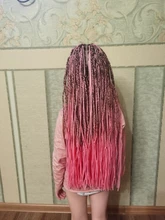 Zizi-trenzas con caja de ganchillo, mechones de cabello sintético, color morado, Negro, Rojo, rosa y rojo