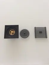 Shower Floor Drain-Cover Waste-Floor-Drain-Hideep Washroom Brass Black Square 10x10cm