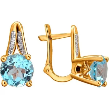 

Esthete earrings with Topaz and cubic zirconia in red gold
