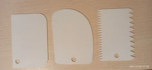 Cortador de masa para pasteles, espátula para raspador de crema de pastel, cortador de pasta, raspador de borde de dientes Irregular, 3 uds.