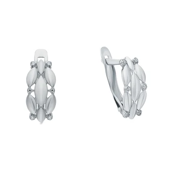 

Silver earrings with cubic zirconia sunlight sample 925 test