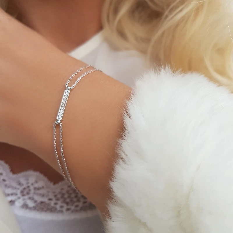 

Vaoov 925 Sterling Silver Rod Bracelet