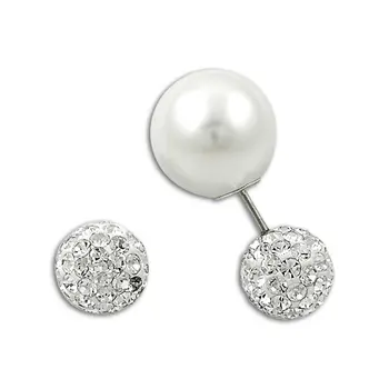 

Angemiel 925 Silver Double-Sided Pearl & Cubic Zirconia Earrings