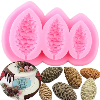 

Pine Cone Cake Border Silicone Mold Christmas Cake Decorating Tools Cupcake Topper Fondant Molds Candy Chocolate Gumpaste Molds