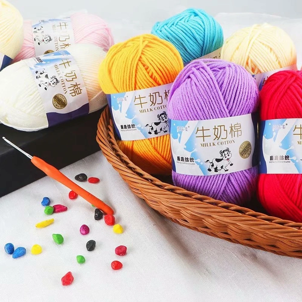 50g 5ply Milk Cotton Knitting Wool Yarn Needlework Dyed Lanas For Crochet Craft Sweater Hat Dolls Sewing Knitting Tools 4
