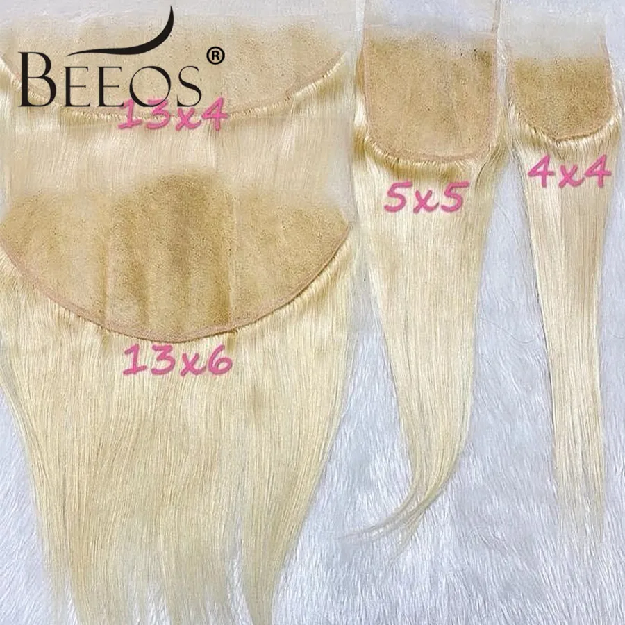 BEEOS Skinlike 613 Blonde 13x4 13x6 HD Lace Frontal Only Straight Pre plucked 5x5 HD Lace Closure Only Brazilian Remy Human Hair