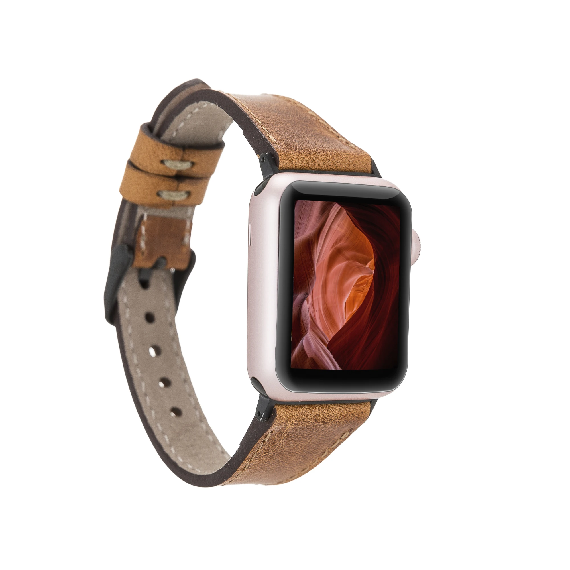 

BOULETTA SLIM Genuine Leather Handmade Watchband Cord for Apple iWatch 38-40-41-42-44-45mm Size and Connector Options