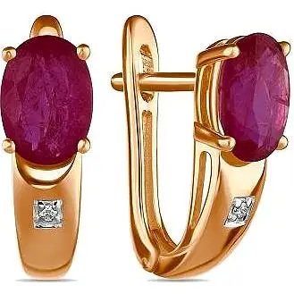 

Lucas gold earrings with rubies and diamonds in red gold