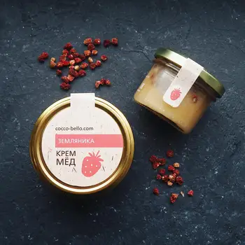 

Cream honey with земляникой 110 ml. Small турыш