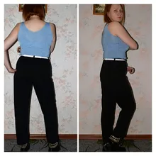 Suit Pants High-Waist Pocket Black Trousers Spring Loose Elegant Female Office Lady Women