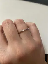 SILVERHOO-925 anillos de plata esterlina de Plata de Ley 925 con circón redondo geométrico, joyería fina minimalista