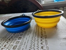 1 Uds 6 color plegable borde negro y el gato recipiente para mascotas beber tazón alimentación tazón de plástico al aire libre viajes colgar para comida