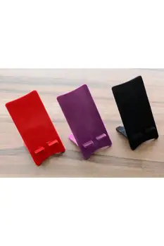

Wooden stand for phone with plush cover