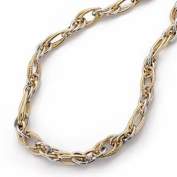 

Choker gold 9k two-tone hollow 45cm. Woman