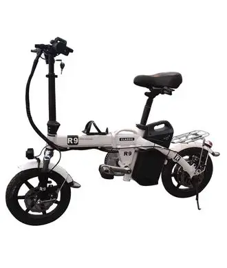 

R9 Electric Bike 48V All Aluminum Alloy Frame E-Bike with Front Headlight, Perfect Substitute Of Auto -Black