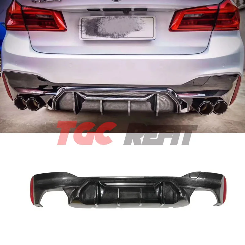 

For Bmw 5 Series G30 G31 G38 Sports Style Rear Diffuser Carbon Fiber Rear Bumper Lip Auto Diffuser Lip Spoiler