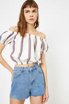 

Koton Women Red Striped Blouse 0 YAL68072IW