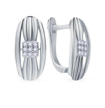 

Silver earrings with cubic zirconia sunlight sample 925