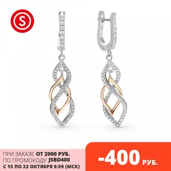 

Silver earrings with cubic zirconia sunlight sample 925