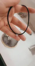 Gargantilla de Poputton con diamantes de imitación para mujer, joyería de terciopelo negro, gargantilla de cuerda, collar con colgante para mujer 2018