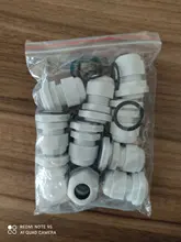 Cable impermeable glándula, conector de entrada IP68, PG7, 3-6,5 mm, PG9, PG11, PG13.5, PG16, PG19/21, blanco y negro, de plástico y nailon, 10 uds.