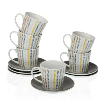 

Piece Coffee Cup Set Corduroy Porcelain (12 Pieces)