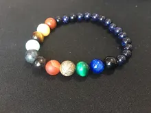 Pulsera de piedra Natural de galaxia para hombres y mujeres, pulsera curativa de constelaciones de los once del universo, joyería misteriosa