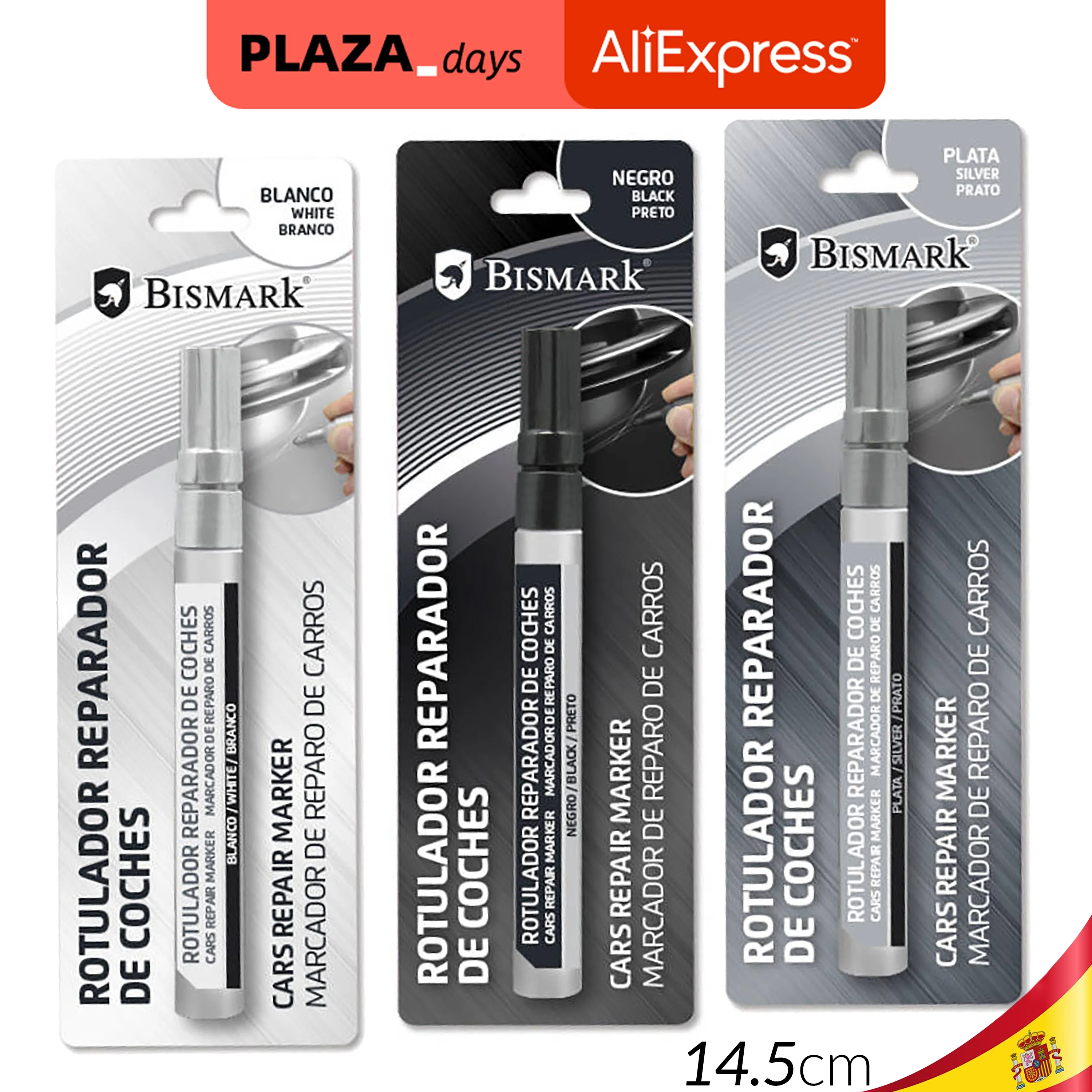 Rotulador Repara Arañazos Pintura Negro Plata Blanco para Coche Pincel Car  Scratch Bismark Reparador de Rayaduras de Carrocería DIY