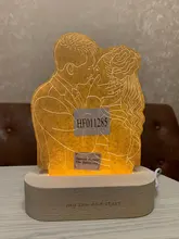 Night-Light Wooden-Base Text-Photo Christmas-Gift Customized Wedding DIY Holiday 