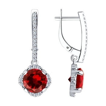 

Earrings made of silver with cubic zirconia and corundum Sint.