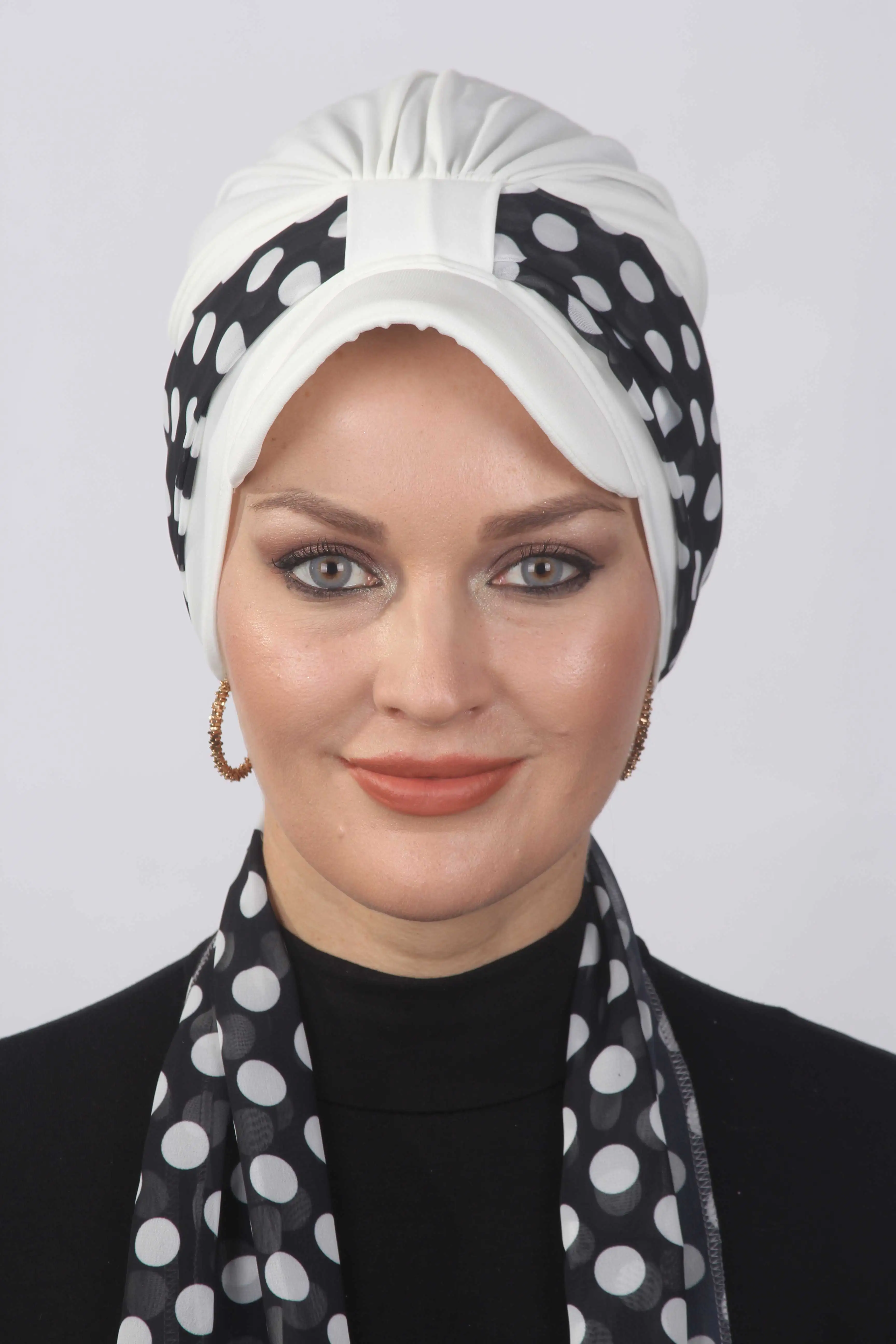 

Hijab Casual Instant Turban for Women Bonnet Lightweight Head Scarf Polka-Dot Foulard Hat Bonnets