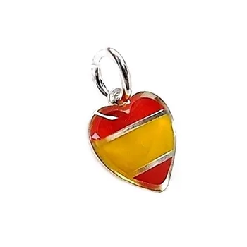 

Pendant 925 Sterling silver m enameled heart flag Spain [AB5485]