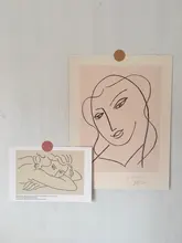 5 hojas Ins Simple Arte De Línea postal colocación decoración tarjeta foto marco foto pared del dormitorio etiqueta tarjetas de regalo y felicitaciones