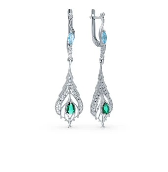

Silver earrings with quartz and cubic zirconia sunlight sample 925 test