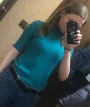 Knitted Sweater Shirts Pullover Spring Half-Sleeve Women Casual-Base Basic Korea New