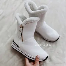 Ankle-Boots Plush Girls Boys Winter Flat Zipper ISSIENA Down with PU Snow Snow